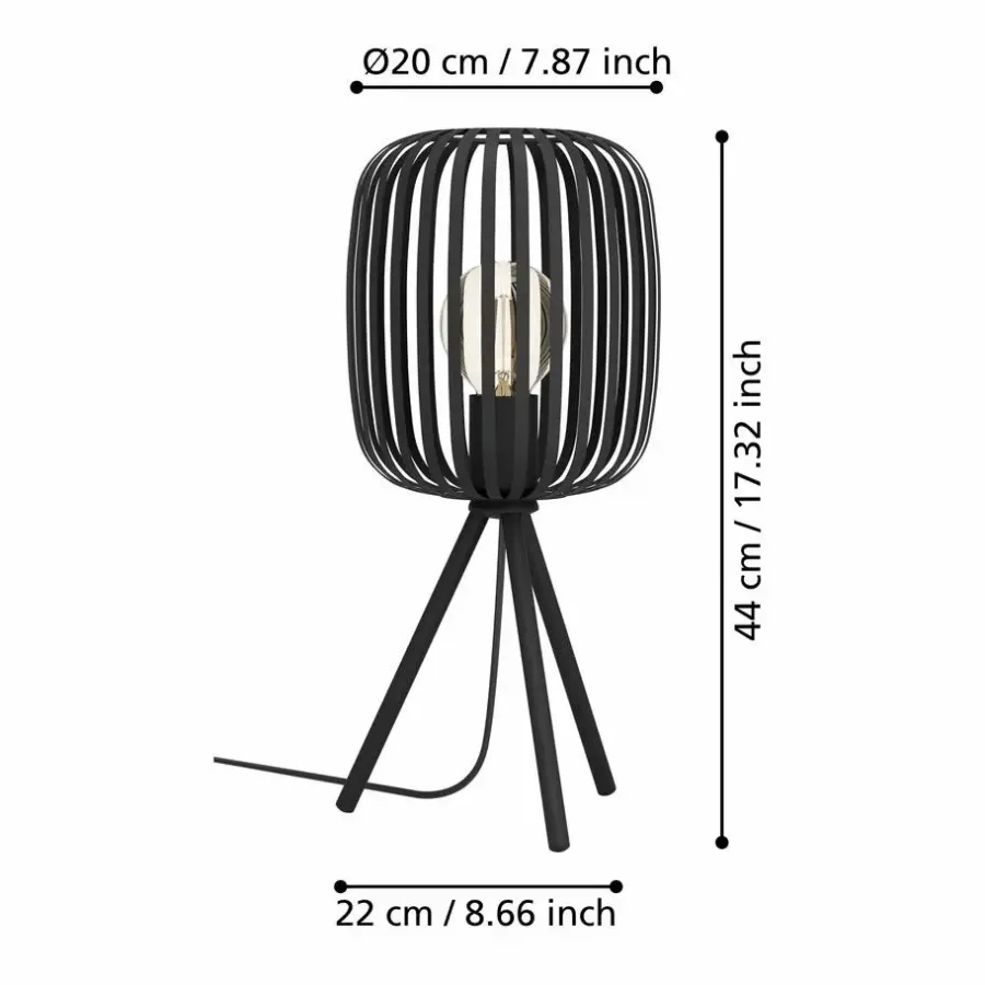 Tafellampen-EGLO Romazzina Tafellamp - E27 - Ø 20 cm - Zwart