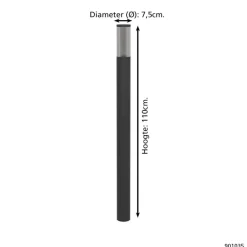 EGLO Salle Sokkellamp - E27 - 110 cm - Smoke - Zwart