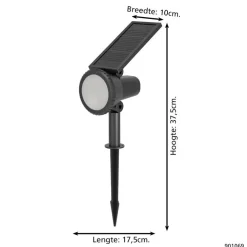 EGLO Sambuco Solar Prikspot - LED - 37,5 cm - Zwart