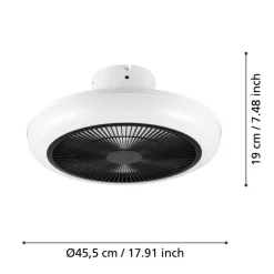 EGLO Sangineto Plafondventilator - LED - Ø 45,5 cm - Wit, Zwart