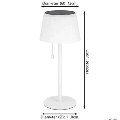 Tafellampen-EGLO Scordiano Tafellamp - Solar - 38 cm - Wit - Oplaadbaar