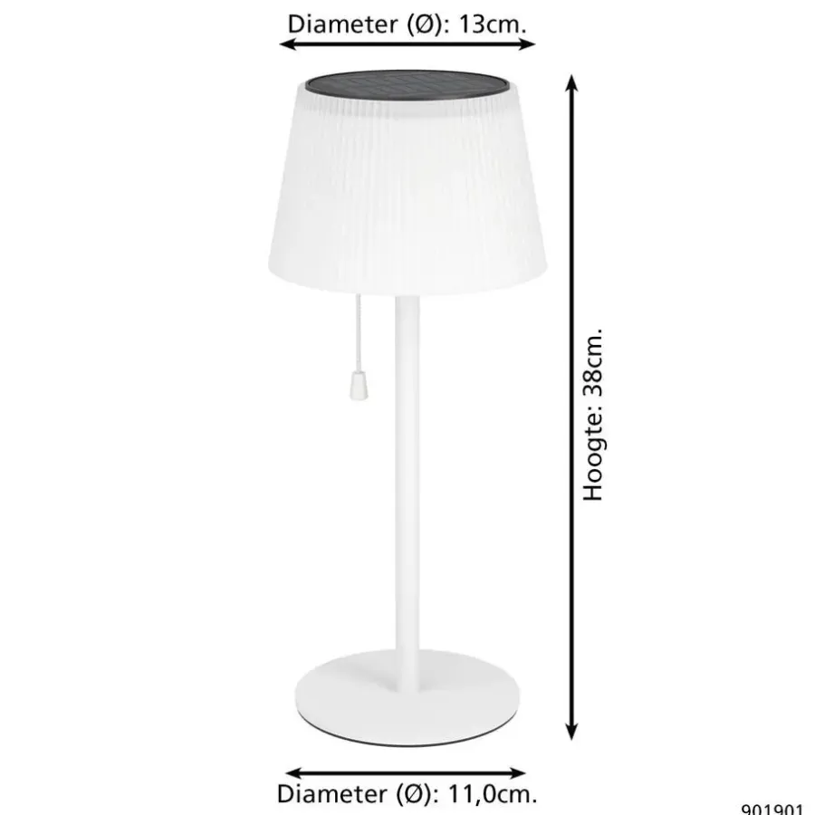 Tafellampen-EGLO Scordiano Tafellamp - Solar - 38 cm - Wit - Oplaadbaar