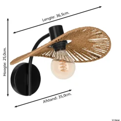 EGLO Siruela Wandlamp - E27 - B 36.5 cm - Papier - Natuur