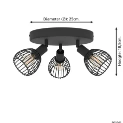 EGLO Sonnino Spot - E14 - Ø 25 cm - Zwart