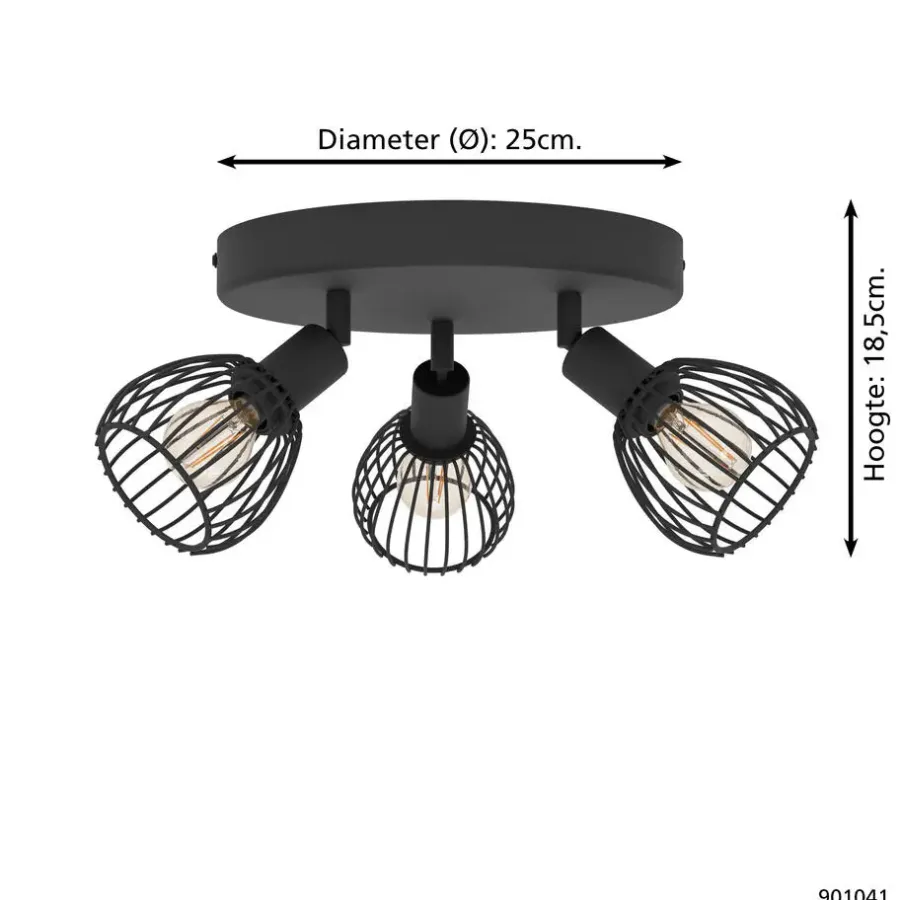 EGLO Sonnino Spot - E14 - Ø 25 cm - Zwart