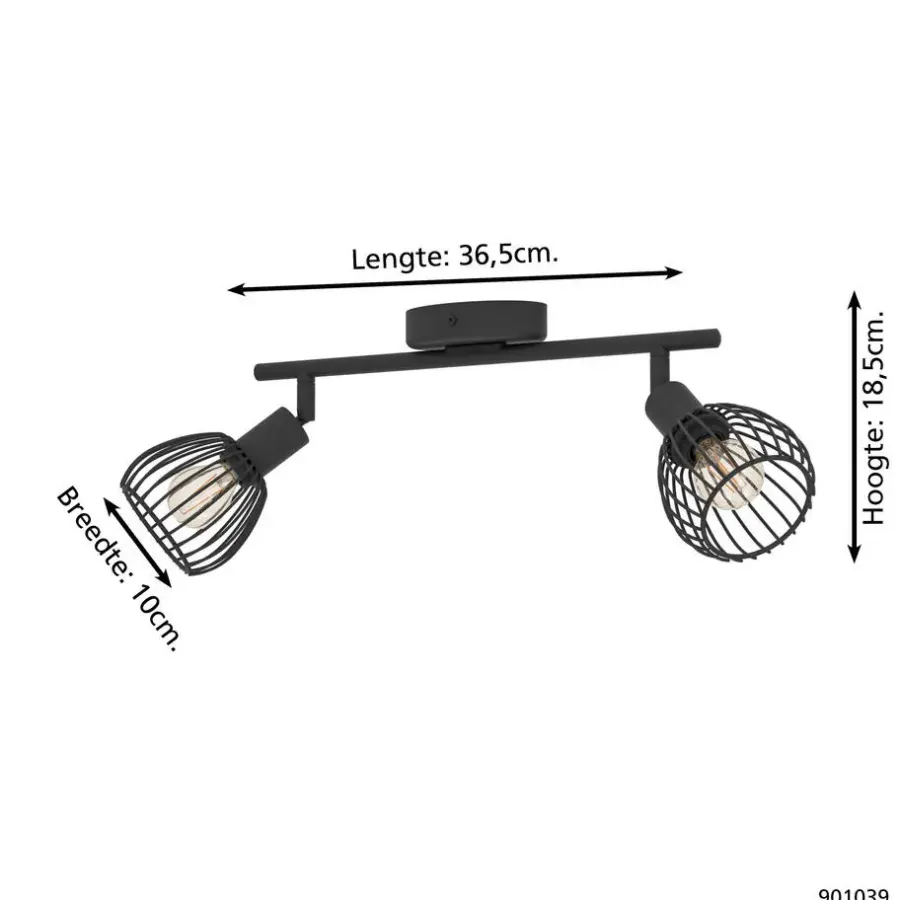 Spots-EGLO Sonnino Spot - E14 - 36,5 cm - Zwart