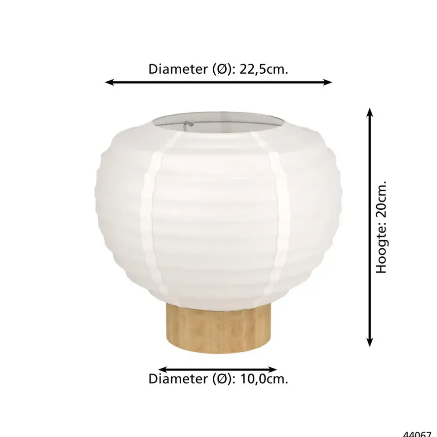 EGLO Summerhill Tafellamp - E27 - Papier - Wit