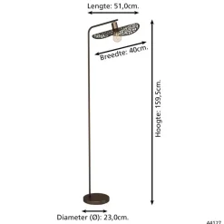 Staande Lampen-EGLO Swaby Vloerlamp - E27 - 159.5 cm - Brons