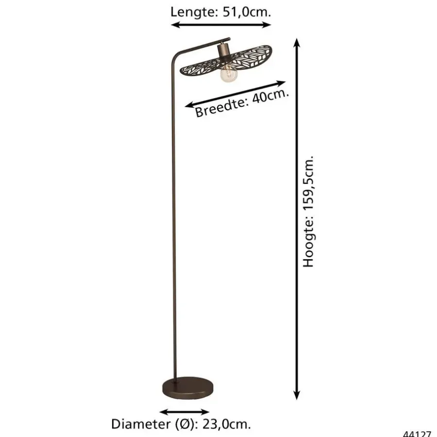 Staande Lampen-EGLO Swaby Vloerlamp - E27 - 159.5 cm - Brons