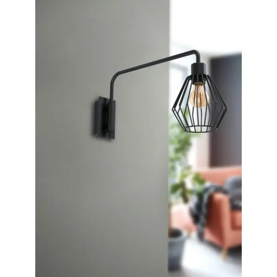 Wandlampen-EGLO Tabillano 1 Wandlamp - E27 - 16 cm - Zwart