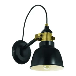 Wandlampen-EGLO Thornford Wandlamp - E27 - Staal - Zwart/Goud