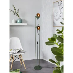 Staande Lampen-EGLO Tilston Vloerlamp - E14 - 142.5 cm - Groen - Kantelbaar