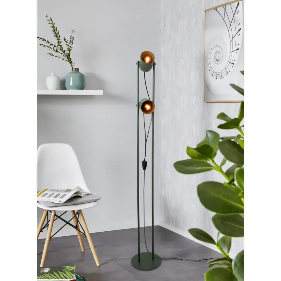 Staande Lampen-EGLO Tilston Vloerlamp - E14 - 142.5 cm - Groen - Kantelbaar