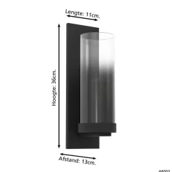 Wandlampen-EGLO Toothill Wandlamp - E27 - 36 cm - Zwart/Ombre effect