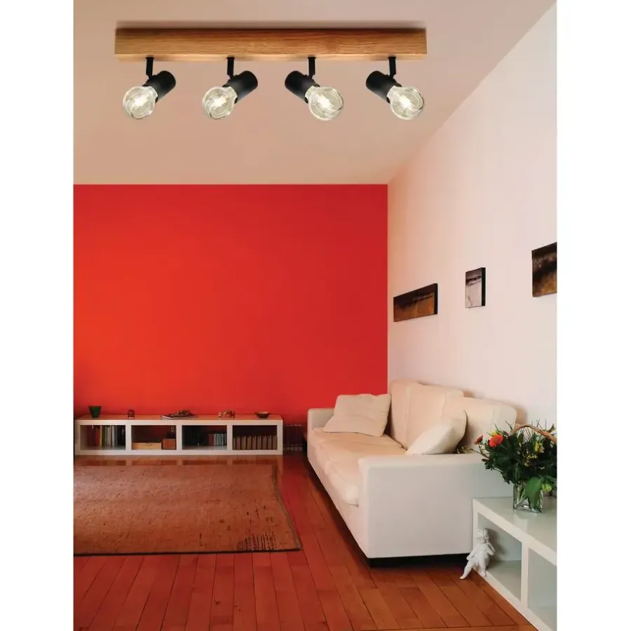 Spots-EGLO Townshend 3 Spot - E27 - 63 cm - Bruin/Zwart