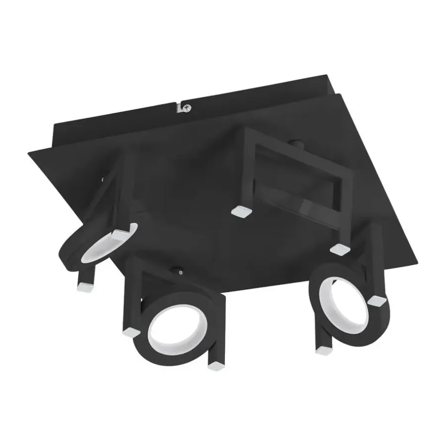 EGLO Trastanello Opbouwspot - LED - 4 lichts - Zwart