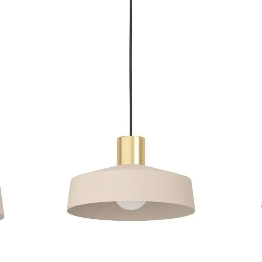 EGLO Valdiola Hanglamp - E27 - 93 cm - Beige/Goud - Staal
