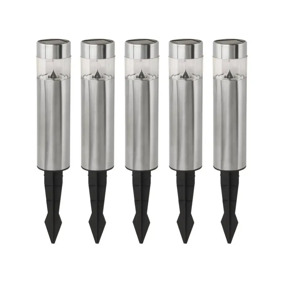 EGLO z_solar tuinverlichting zonne-energie - prikspot - set 5 x LED - RVS
