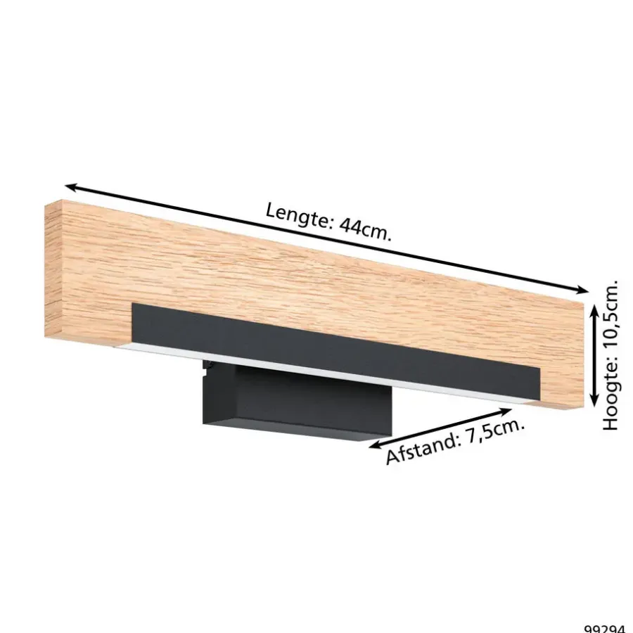 EGLO CamachoWandlamp-LED-44cm-Zwart/Bruin