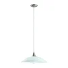 Hanglampen-EGLO Lazolo-Hanglamp-1Lichts-Ø420mm.-Nikkel-Mat-WitGelakt
