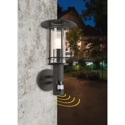 EGLO Lisio 1Wandlamp - E27 - Sensor-RVS - Zwart