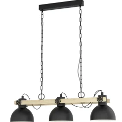 Hanglampen-EGLO LubenhamHanglamp-E27-90cm-Zwart/Bruin