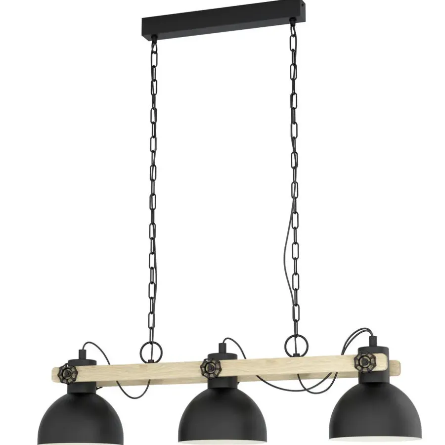 Hanglampen-EGLO LubenhamHanglamp-E27-90cm-Zwart/Bruin