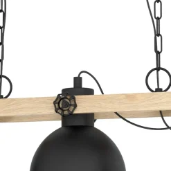 Hanglampen-EGLO LubenhamHanglamp-E27-90cm-Zwart/Bruin