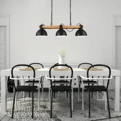 Hanglampen-EGLO LubenhamHanglamp-E27-90cm-Zwart/Bruin
