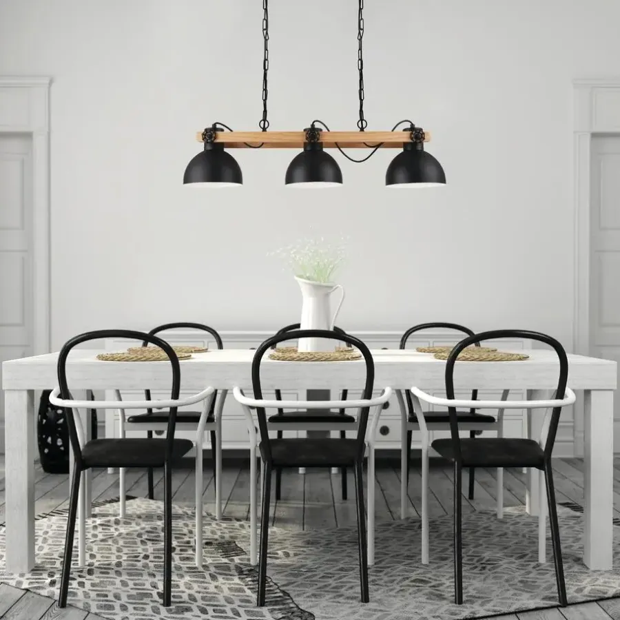 Hanglampen-EGLO LubenhamHanglamp-E27-90cm-Zwart/Bruin