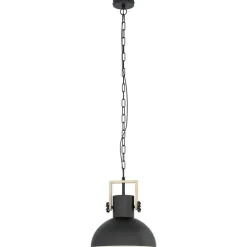 Hanglampen-EGLO LubenhamHanglamp-1lichts-Ø30cm.-E27-Zwart/hout