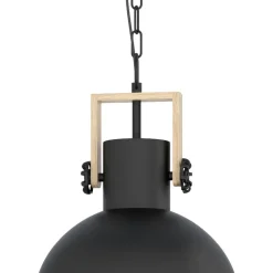 Hanglampen-EGLO LubenhamHanglamp-1lichts-Ø30cm.-E27-Zwart/hout