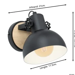 Wandlampen-EGLO LubenhamWandlamp-1lichts-E27-Zwart,Bruin