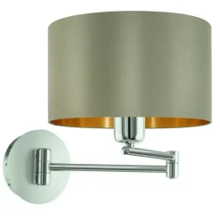 EGLO Maserlo-Wandlamp-1Lichts-ø23cm-Nikkel-Mat-Taupe-Goud