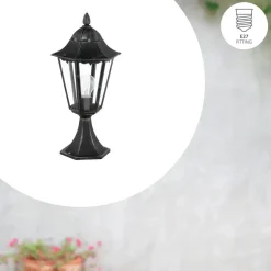 EGLO Navedo-Buitenverlichting-Tuinpaaltje-1Lichts-Zwart,Zilver-Patina