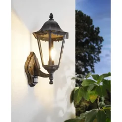EGLO NavedoWandlampBuiten-E27-42,5cm-Sensor-Zwart