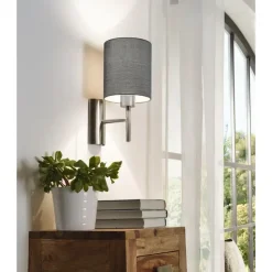 Wandlampen-EGLO Pasteri-Wandlamp-1Lichts-Nikkel-Mat-Grijs