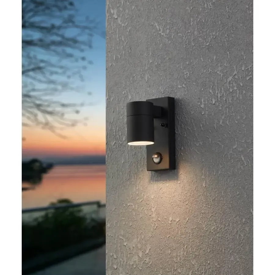 EGLO Riga5WandlampBuiten-Sensor-GU10-16,5cm-Sensor-Zwart