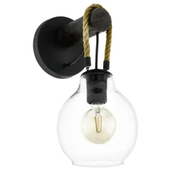 EGLO RodingWandlamp-E27-35cm-Zwart/Bruin
