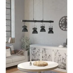 Hanglampen-EGLO ShirebrookHanglamp-E27-100cm-Zwart