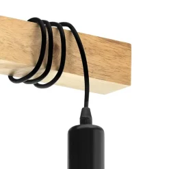 Plafondlampen-EGLO TownshendPlafondlamp-E27-55cm-Zwart/Bruin
