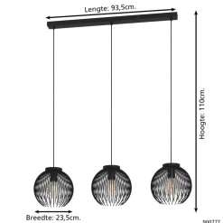 EGLO Venezuela-AHanglamp-E27-93,5cm-Zwart