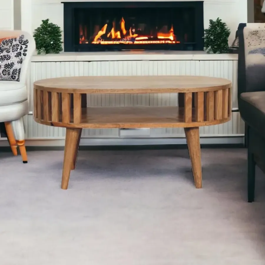 Salontafels-Artisan Furniture Eiken-achtige Ariella Salontafel, Woonkamer