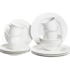 Leen Bakker ELDERBERRY - Servies set van 16 - Wit - Porselein