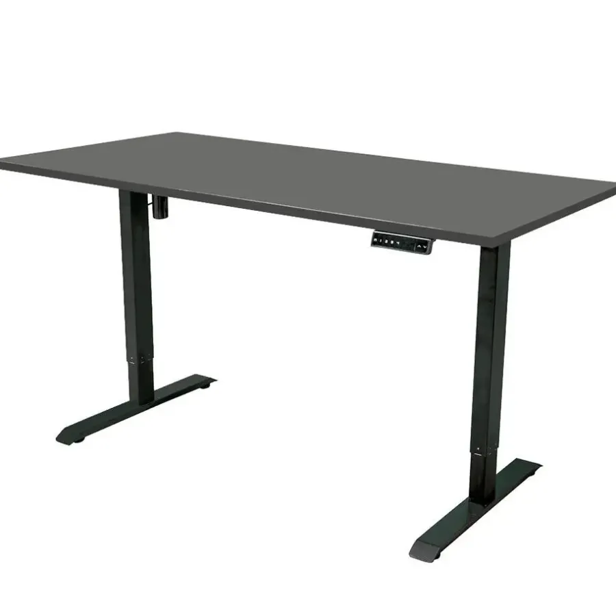 Zit-Sta-Bureaus-IVOL Elektrisch verstelbaar bureau - 180x80 cm - Single motor - Zwart / Antraciet