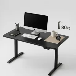 Zit-Sta-Bureaus-IVOL Elektrisch verstelbaar bureau - 180x80 cm - Single motor - Zwart / Antraciet