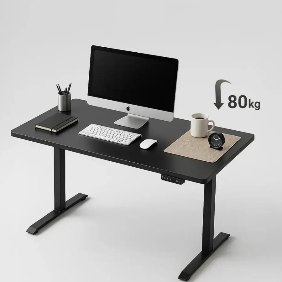 Zit-Sta-Bureaus-IVOL Elektrisch verstelbaar bureau - 180x80 cm - Single motor - Zwart / Antraciet