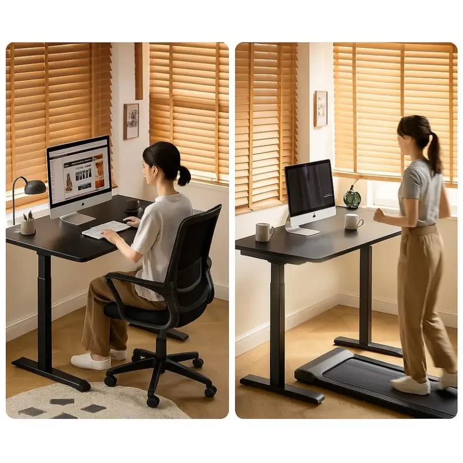 Zit-Sta-Bureaus-IVOL Elektrisch verstelbaar bureau - 180x80 cm - Single motor - Zwart / Antraciet