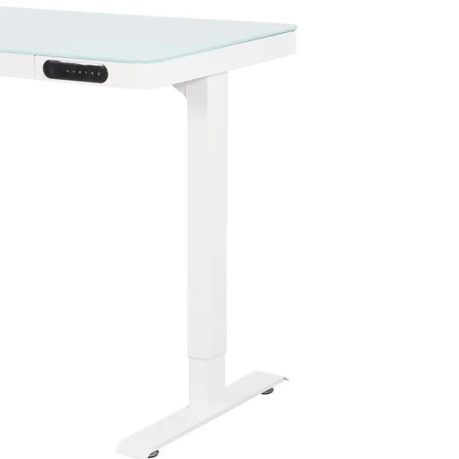 Zit-Sta-Bureaus-IVOL Elektrisch verstelbaar bureau / thuiswerkplek - 120x60 cm - Glas wit