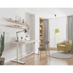 Bureaus-Euroseats Elektrisch verstelbaar bureau / thuiswerkplek - 140x70 cm - Whitewash eiken - Z